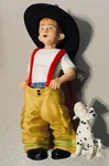 Vntg 2005 Hallmark Keepsake Ornament Dreaming Big Fireman's Son Dalmatian Dog. Fixed Price $7.60.