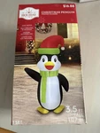 Holiday Time Christmas Penguin 3.5 Ft Tall Scarf Hat Airblown Inflatable New. Fixed Price $23.00.
