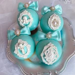 Christmas Ornament Set Turquoise Shabby Chic Angel Decoration. Fixed Price $95.00.