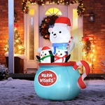 Inflatable Christmas Polar Bear Yard Decoration Waterproof Led Light Up. Fixed Price $52.99.