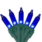 Northlight Set Of 50 Blue Mini Christmas 2.5" Spacing - Green Wire. Fixed Price $11.49.