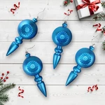 Dak 4 Matte Turquoise Blue Retro Reflector Shatterproof Christmas Ornaments. Fixed Price $44.09.