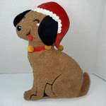 Target Wondershop Christmas 2024 Brown Dog Santa Hat Shaped Throw Pillow 13. Fixed Price $12.99.