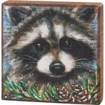 Christmas Raccoon Mini Wood Box Sign 4" Primitives By Kathy. Fixed Price $14.95.