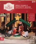 7' Christmas Holiday Time Holy Family Nativity Scene Airblown Inflatable Yard. Fixed Price $50.00.
