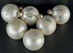 Vintage Christmas Ornaments (6) Glass Balls 1/2 Silver Glitter Martha Stewart. Fixed Price $45.00.