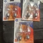 6 Ge 40 Watt Auradescent Multi-use Bulbs Flame (F15). Fixed Price $19.99.