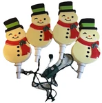 Set Of 4 Gemmy Color Motion Snowman Christmas Pathway Led Lights Stakes Works. Fixed Price $19.99.