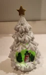 Light Changing Led Resin Snowy Tree W/star & Snowman, Winter Scene.. Fixed Price $23.00.