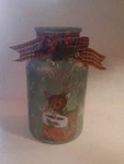 Mr. Christmas Frosted Jar W/ Holiday Tree Bow Nostalgic Reindeer 10. Fixed Price $39.00.
