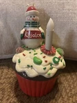 Ganz Rejoice Snowman Christmas Cupcake Trinket Box Light And Decorated. Fixed Price $15.00.