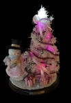 Bradford Exchange Gift Of Hope Breast Cancer Snowman Tabletop Tree Music/lights. Fixed Price $36.00.