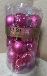 30CT Ki Store Hot Pink Christmas Ball Ornaments Asst. 2.36" Shatterproof. Fixed Price $15.00.