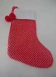 Nwt Ashland Red & White Patterned Knit Christmas Stocking W/ Poms. Fixed Price $16.00.