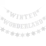 Silver Snowflake Winter Wonderland Banner Christmas Garland.... Fixed Price $18.42.