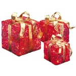 National Tree Pre-lit Christmas Cor 3-PIECE Set White Lights Red Gift Boxes. Fixed Price $52.99.