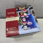 Gemmy 6 Ft Lighted Penguin North Pole Express Mailbox Christmas Inflatable Nib. Fixed Price $157.50.
