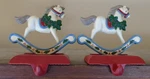 Two Midwest Of Cannon Falls Cast Iron Rocking Horse Christmas Stocking Hangers. Fixed Price $44.44.