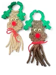 Vintage Handmade Christmas Holiday Door Knob Hanger Happy Reindeer Crochet. Fixed Price $32.99.