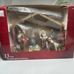 Porcelain Nativity Scene 13 Piece Home Accents Christmas Stable Manger. Fixed Price $24.99.