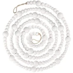 9 Foot White Bead Ball Christmas Garland Wooden Tree. Fixed Price $12.50.
