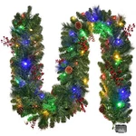 Christmas Garland With Lights 9FT, Lighted Battery Powered .... Fixed Price $39.51.