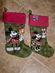 Set Of (2) Retired Disney Christmas Stockings Mickey Minnie Mouse Preppy Vintage. Fixed Price $21.50.