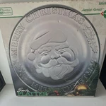 Anchor Hocking Santa Claus Christmas Glass Platter Round Holiday Serving Piece. Fixed Price $15.00.