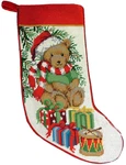 Peking Handicraft Classic Teddy Bear Toys Needlepoint Christmas Stocking. Fixed Price $99.99.
