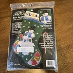 Vintage Nos J & P Coats 18" Felt Christmas Stocking Kit 28060 Snowman Mittens. Fixed Price $7.95.