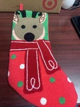 Ashland Christmas Stocking Multicolor Reindeer Polka Dots 16.5" Long Brand New. Fixed Price $17.99.