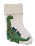 West Elm Dinosaur Brontosaurus Felted Wool Christmas Stocking Nepal Handmade Nwt. Fixed Price $40.93.