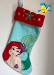 Disney Little Mermaid Christmas Embroidered Plush Stocking Princess Ariel. Fixed Price $25.00.