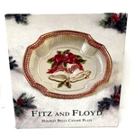 Fitz & Floyd Holiday Bells Canape Plate 9" Festive Christmas. Fixed Price $14.82.