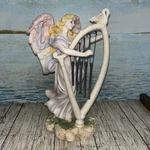 Angel Playing Harp Metal Wind Chime Resin And 13 HX8 7 Home Or Garden. Fixed Price $40.00.