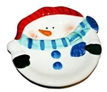 Target Dolomite Santa Snowman Christmas Trinket Candy Dish Plate 6" New. Fixed Price $8.00.