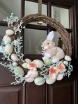 Hippity Hoppity Easter Bunny Eggs Spring Front Door Wreath Wall Decor New. Fixed Price $24.99.