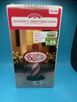 Seasons Greetings Sign Inflatable Gemmy Christmas Decoration Airblown 2021. Fixed Price $29.99.