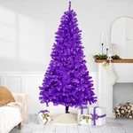 Pre-lit Medium Artificial Pine Christmas Tree 7' Purple Clear Lights. Fixed Price $476.49.