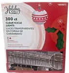 Holiday Living 300 Icicle Clear Bulbs White Wire 17.7FT Lighted Length. Fixed Price $24.99.