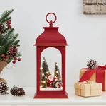 Danya Tabletop Red Christmas Santa Winter Scene Lantern UW1140. Fixed Price $40.00.