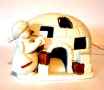 Jc Penny Lighted Christmas Penguin Building Igloo Figurine Table Top Decoration. Fixed Price $15.99.
