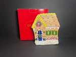 Block Ceramic Christmas Decorative Gingerbread House Candy Dish Plate X 8.5". Fixed Price $15.99.
