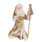 Gold Regal Santa Resin Ornament Christmas Kurt Adler Ropes Staff 5 Inches. Fixed Price $7.74.