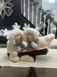 Northlight 18.5"WHITE Winter Xmas Smilling Children On Seesaw Table Top Deco. Fixed Price $35.00.