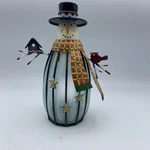 Christmas Around The World Snowman Tealight Candle Holder 7.5 Tall. Fixed Price $10.97.