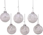 Kurt Adler 80MM Clear With White Tree Design Ball Holiday Ornaments Set Of 6. Fixed Price $27.99.