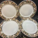 Sakura Leslie Beck Majesticware Christmas Patch Stoneware Dinner Plates - 4 Pc. Fixed Price $24.99.