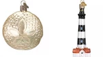 2 Old World Christmas Glass Sand Dollar & Bodie Island Lighthouse Ornaments Box. Fixed Price $16.99.
