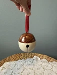 Studio Pottery Clay Bell Ornament Brown Glaze Ceramic Hanging. Fixed Price $9.00.